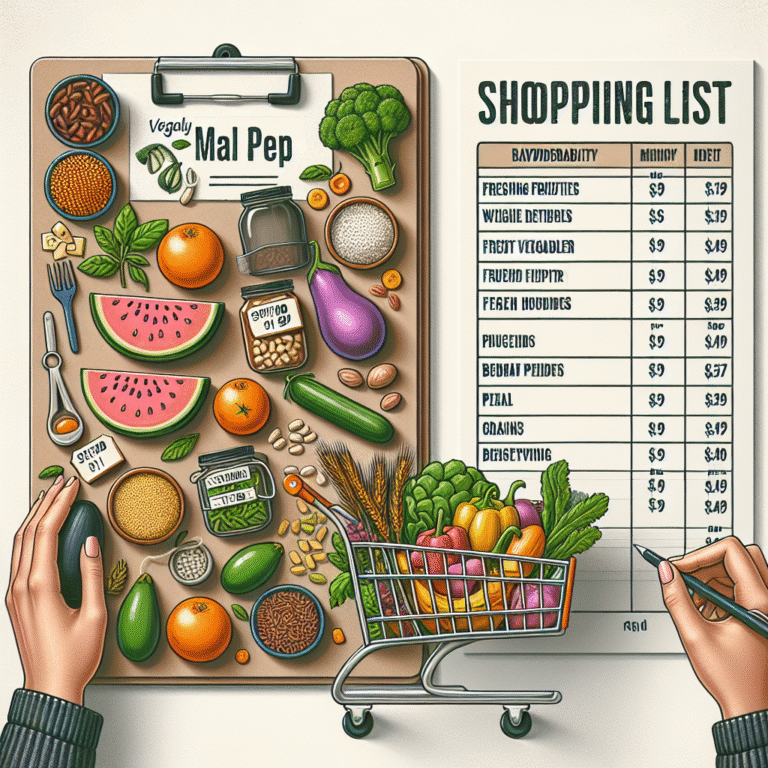 weekly vegan meal prep shopping list for budgeting