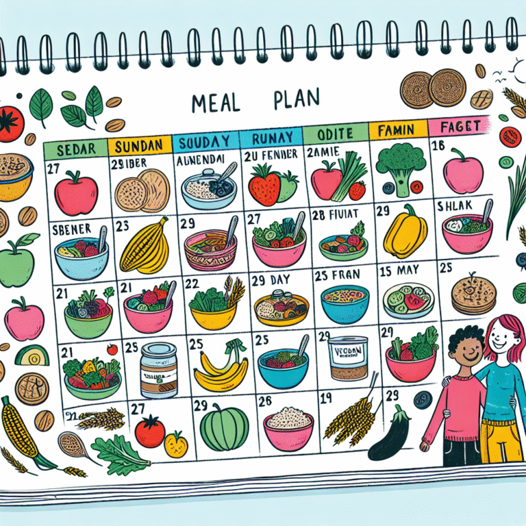 a budget-friendly vegan weekly meal plan for families
